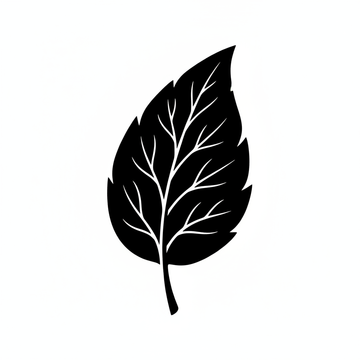 leaf vector in black